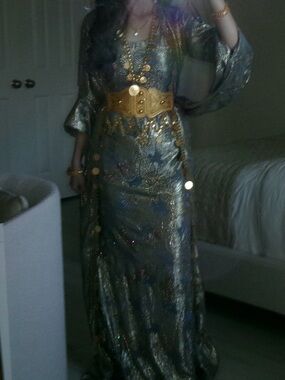 Traditional Grey/Blue/Gold Kurdish Dress